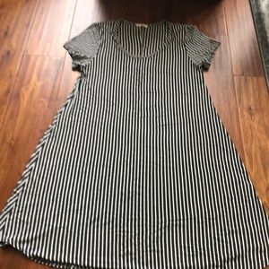 Charcoal & white stripe Dress size L
